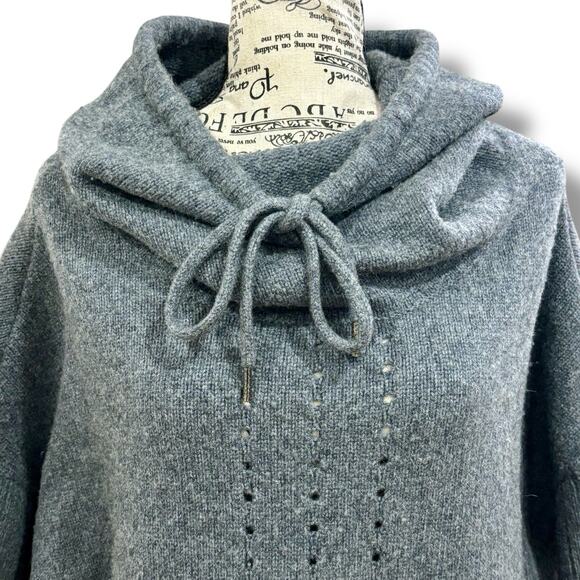 Smartwool Size S / M Crestone Gray Merino Wool Chunky Poncho Cowlneck Sweater - Picture 2 of 7
